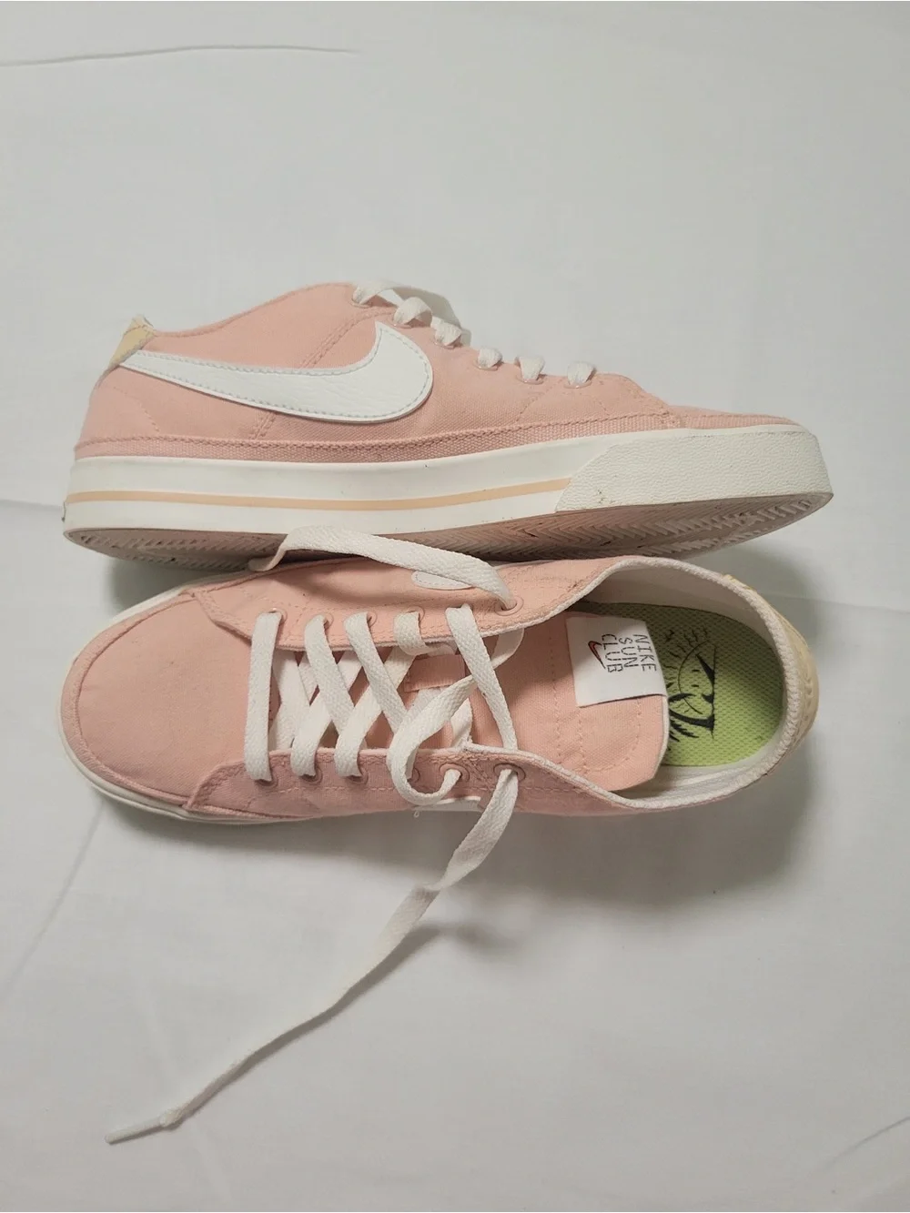Nike Light Pink Canvas Low-Top Sneakers with White Accents